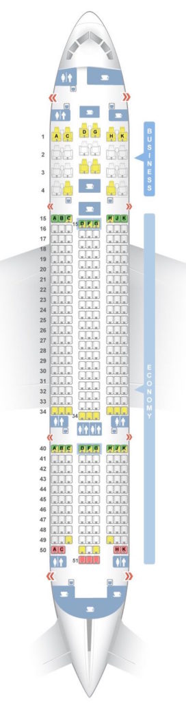 Disposición de asientos del Boeing 787