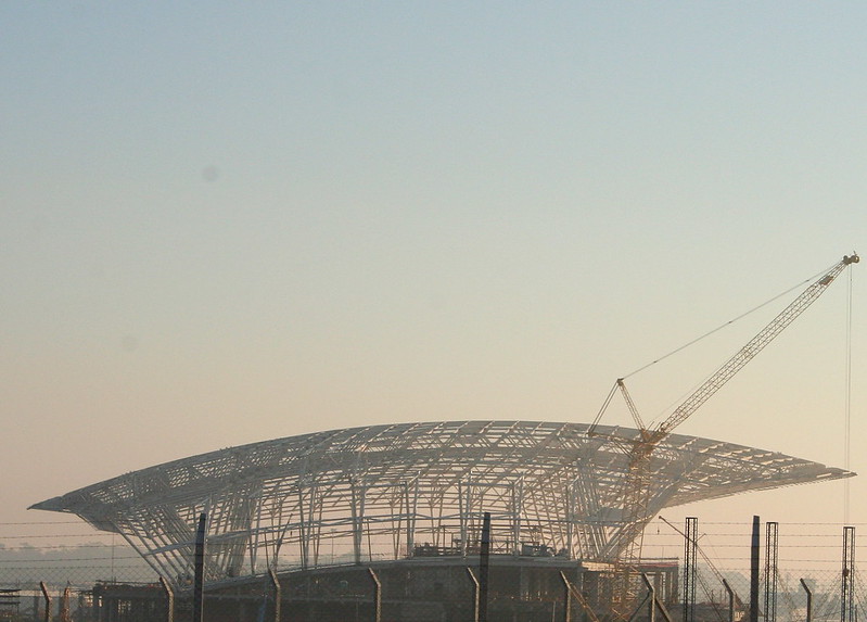 Aeropuerto de Montevideo en construcción.