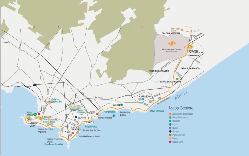 Ubicación del Aeropuerto Internacional de Carrasco